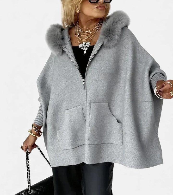 ARABELLE™ | Elegant Hooded Coat with Soft Fur Collar