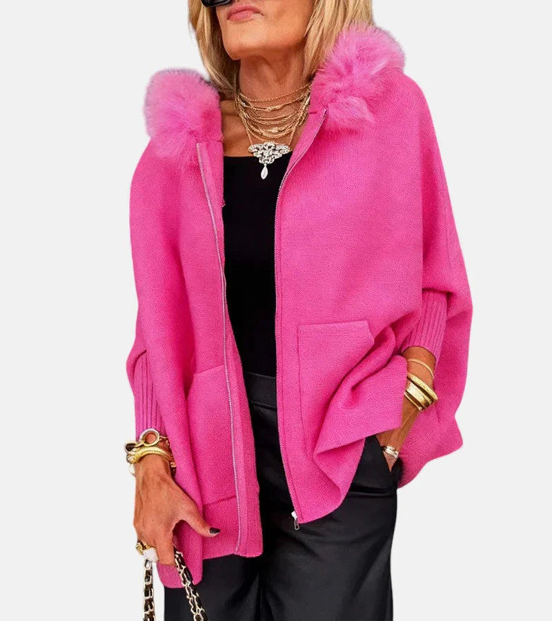 ARABELLE™ | Elegant Hooded Coat with Soft Fur Collar