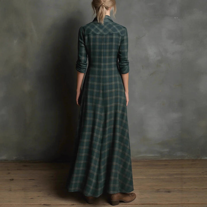 Wild Prairie Plaid Maxi Shirt Dress