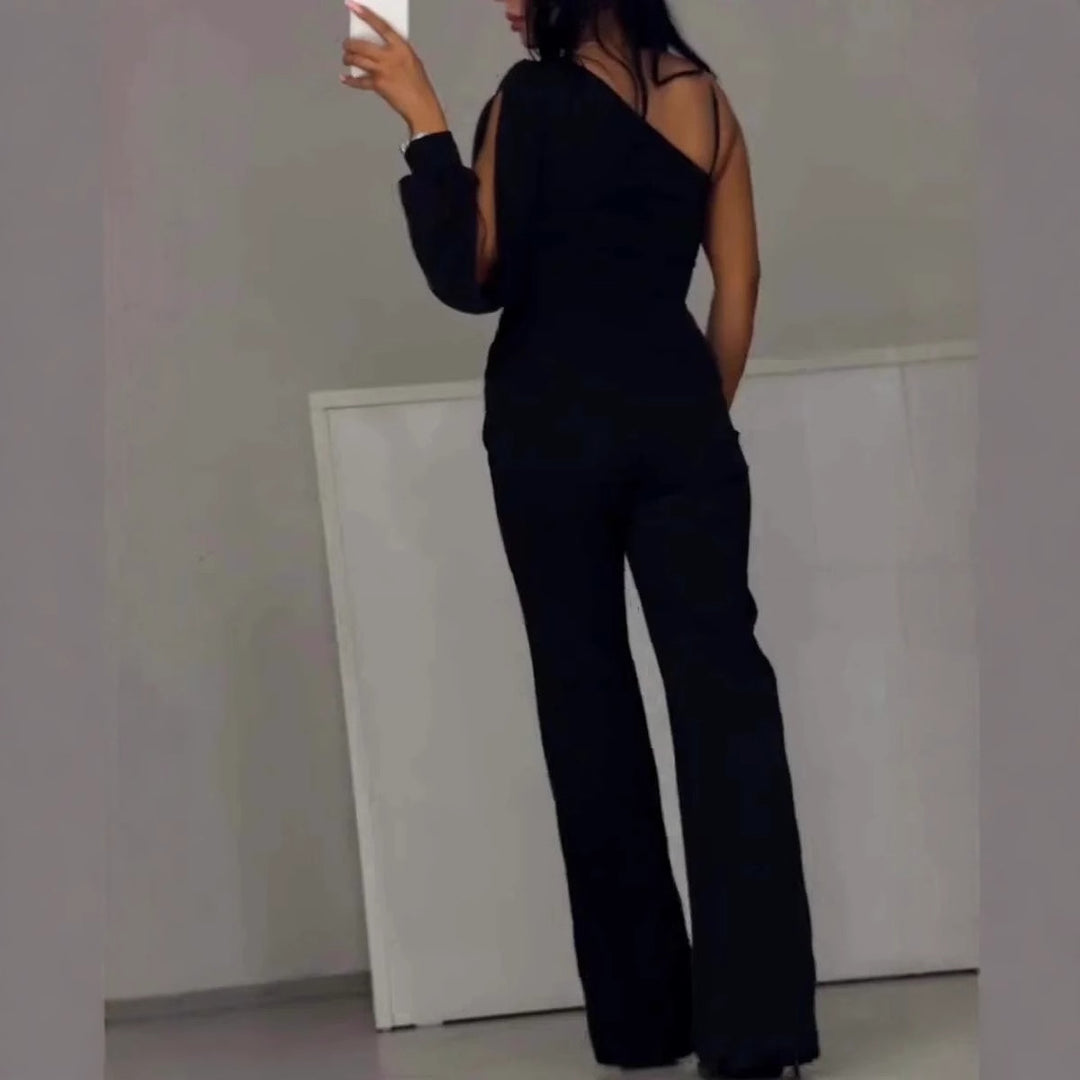 Starlit Elegance One-Shoulder Jumpsuit