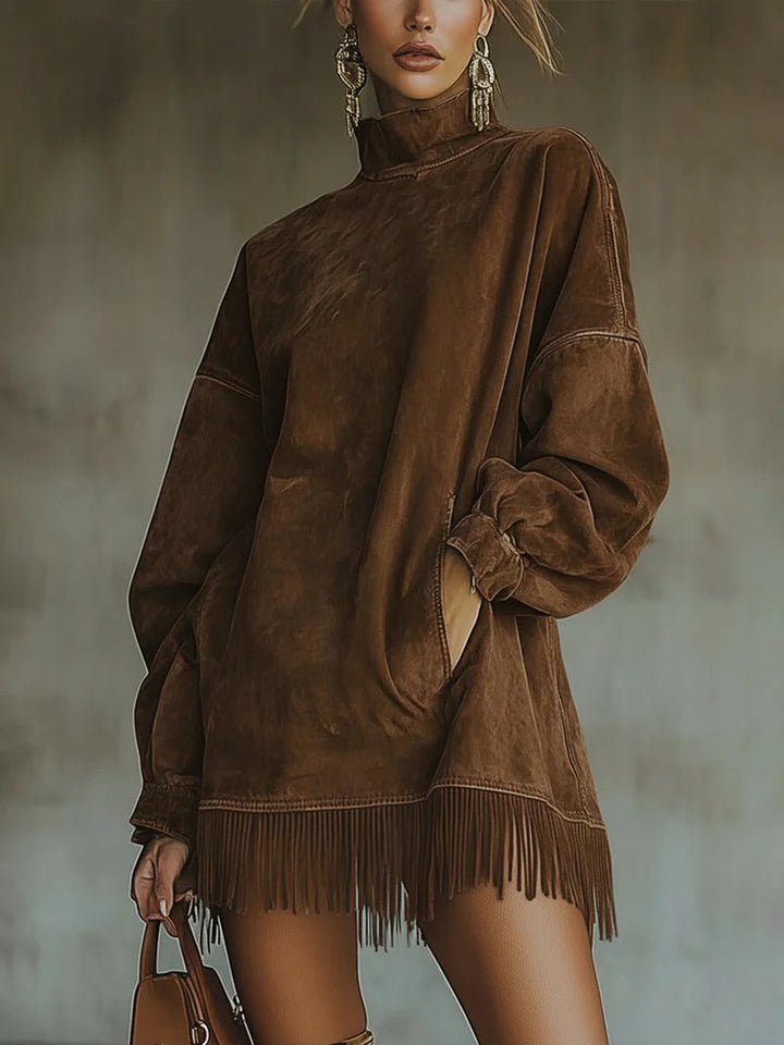 Olive Desert Fringe Dress