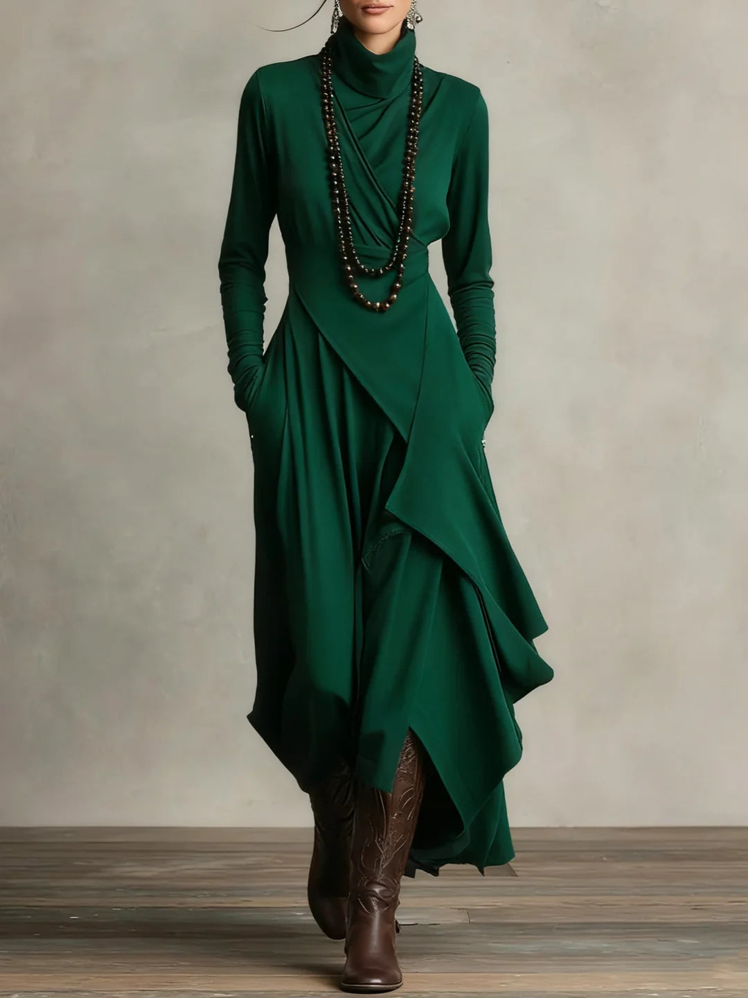 Serenity Wrap Maxi Dress (Necklace not included）