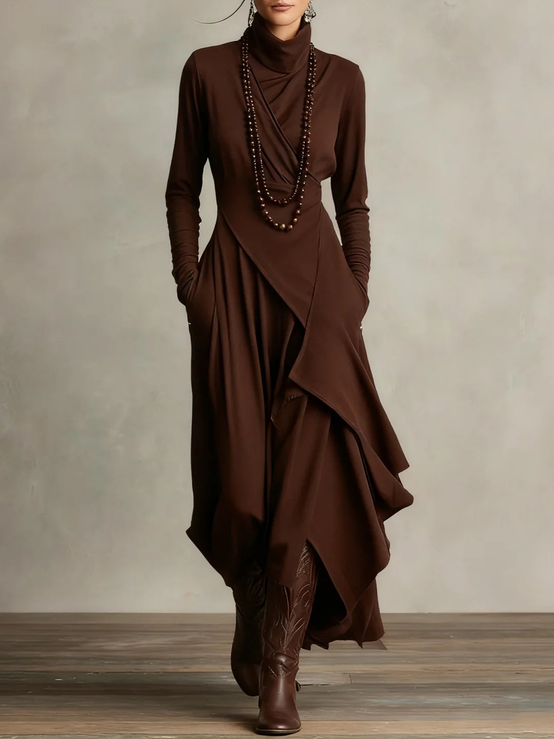 Serenity Wrap Maxi Dress (Necklace not included）