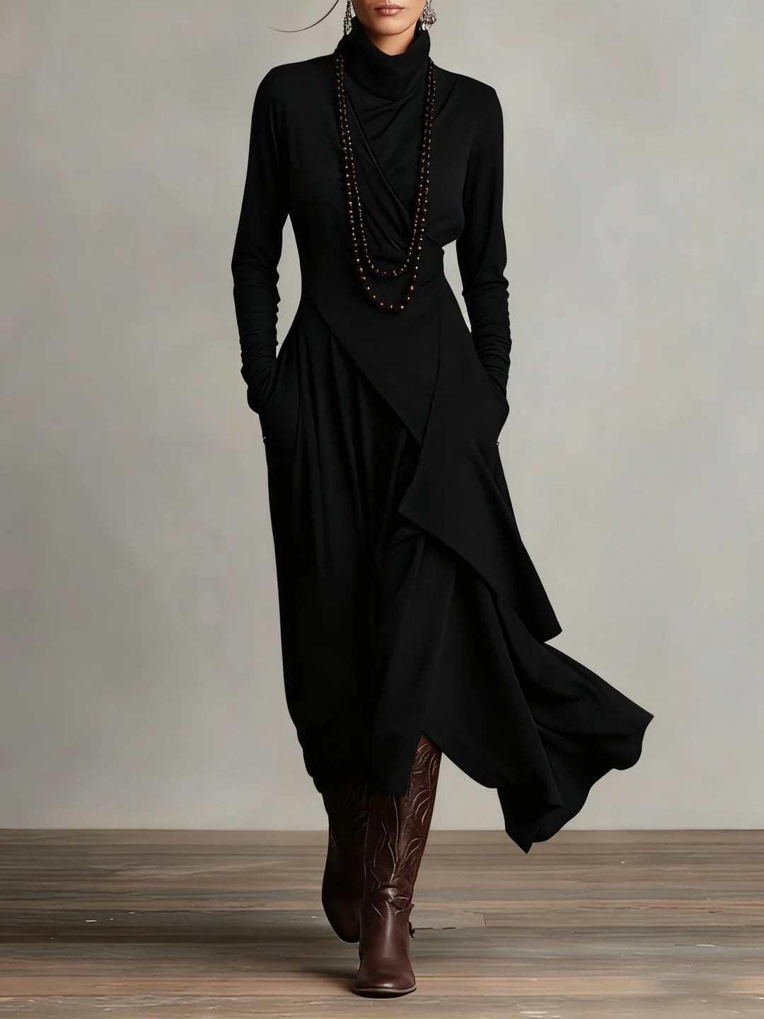 Serenity Wrap Maxi Dress (Necklace not included）