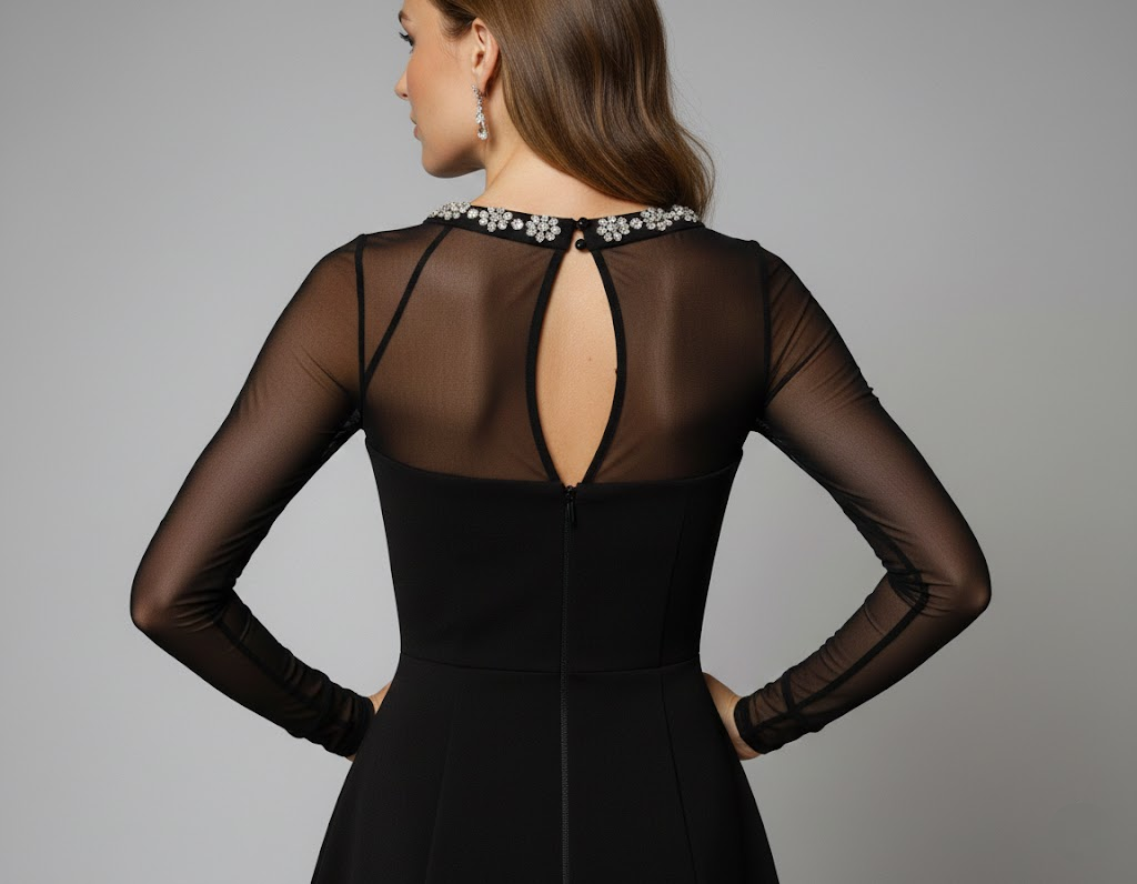 Luna Noir Crystal Mini Dress