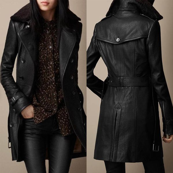 Ravenna | Elegant Leather Coat